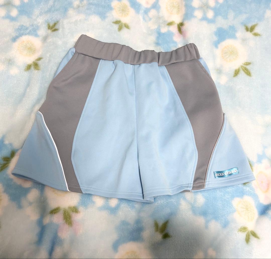 maonosuke ショートパンツ サブカル 水色 〇グレー×水色〇 ショートパンツ | maonosuke