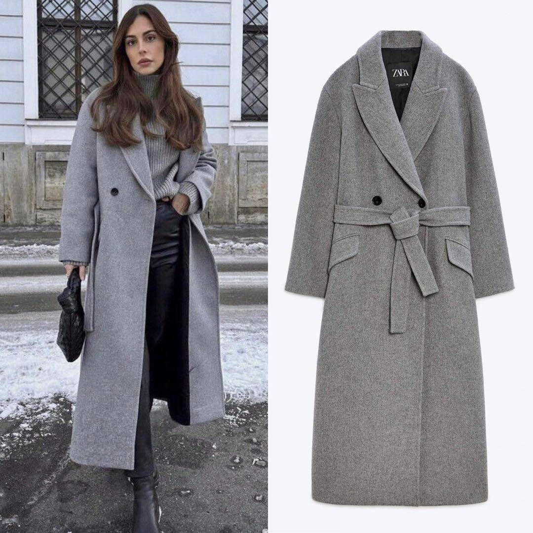 新品 ZARA ダブルブレストウールブレンドコート XSサイズ - メルカリ