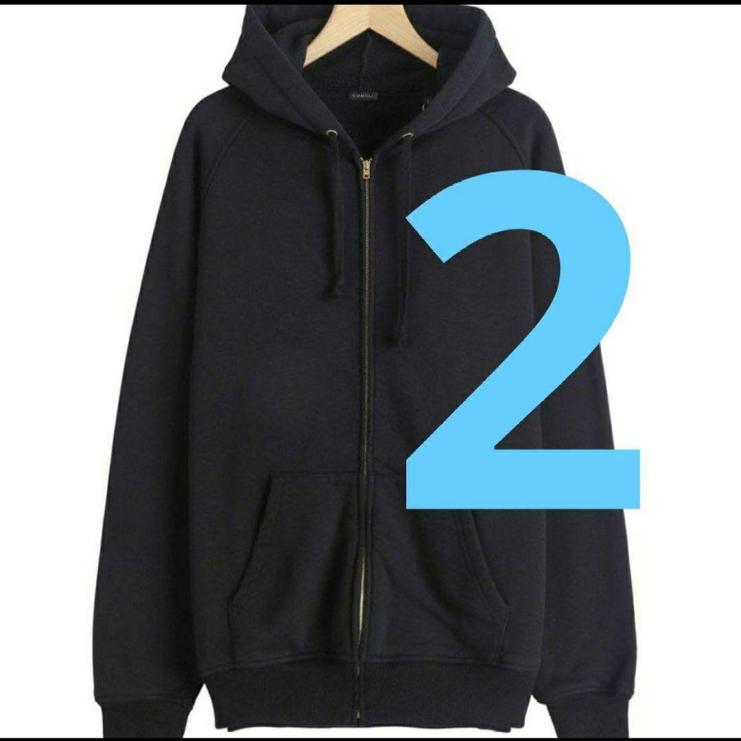 COMOLI 26SS コットン裏毛 ジップパーカー BLACK サイズ2 - メルカリ