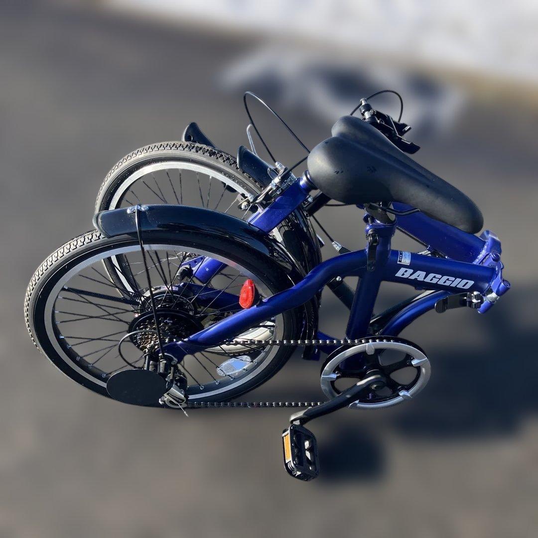 BAGGIO折りたたみ自転車 青 20インチ ノーパンク 青色のBAGGIO
