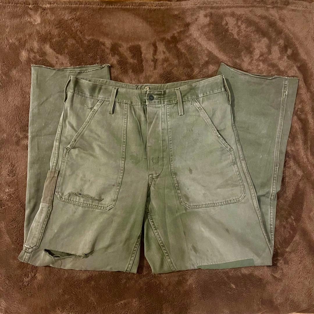 US ARMY M-43 フィールドトラウザーズ40s実物WWII OD米軍 貴重 良品 40s US Army M-43 FIELD TROUSERS WOOL 米軍実物 M-41