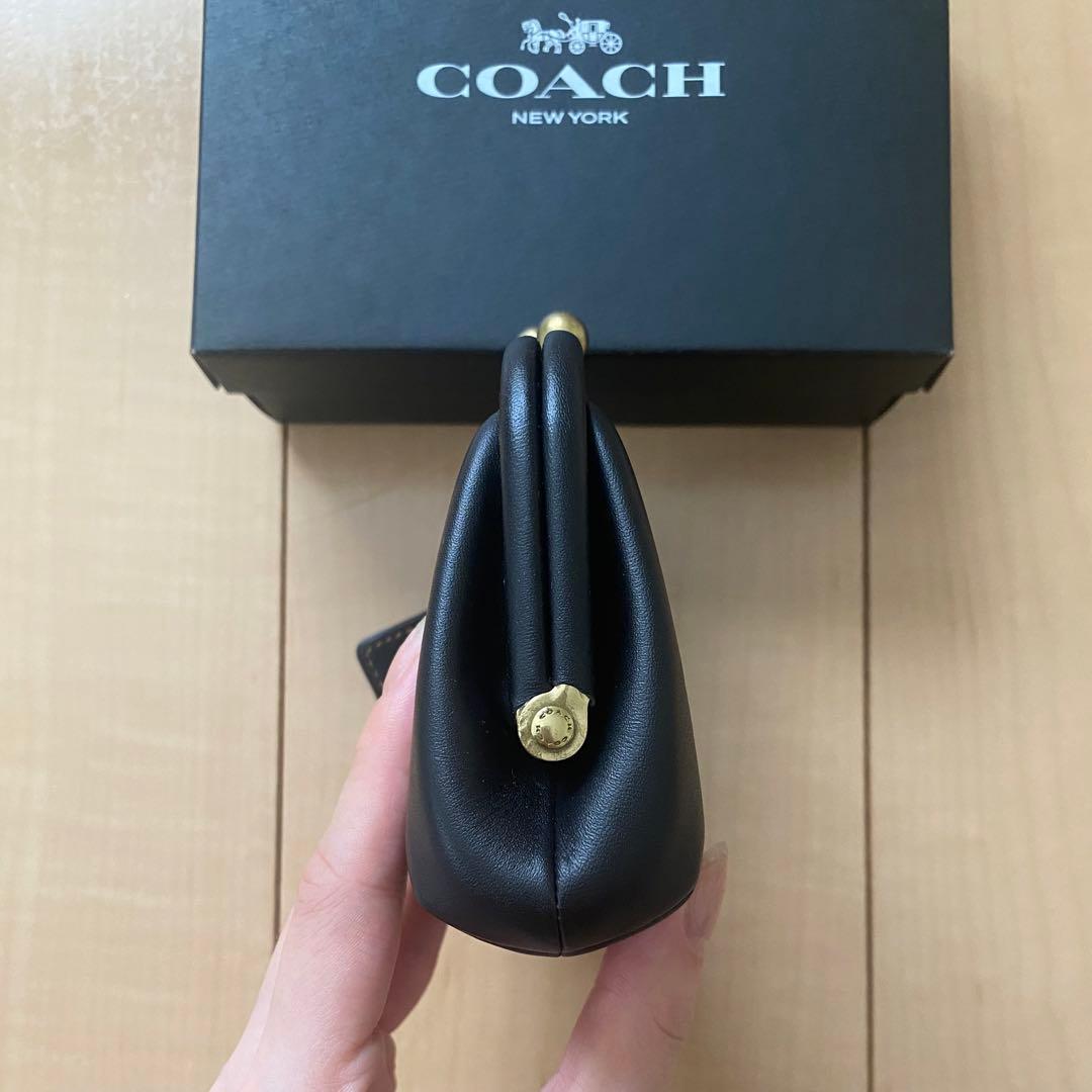 未使用】COACH コーチ がま口 財布 黒 ブラック - メルカリ