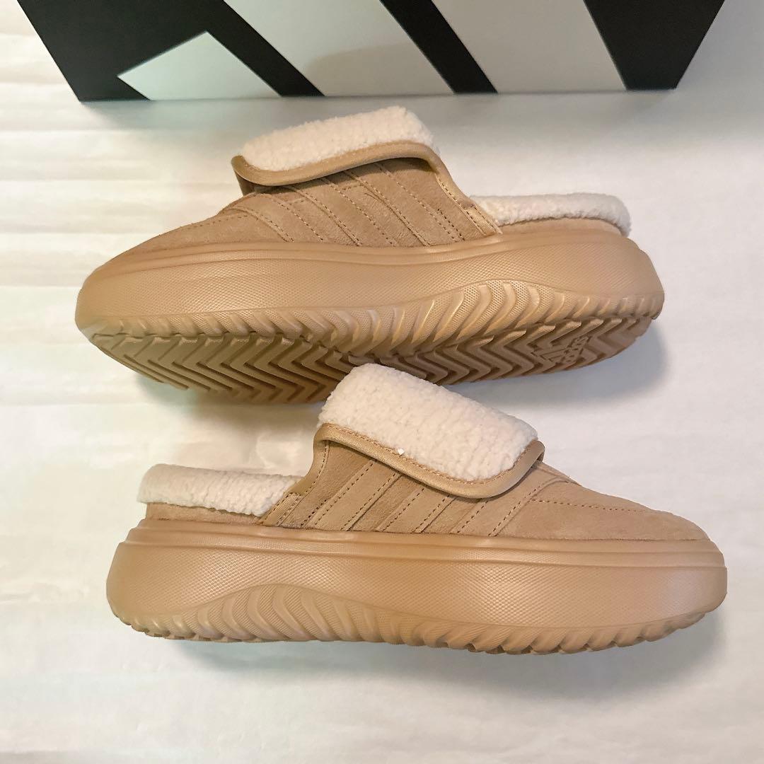 新品未使用☆adidas グランドコート ミュール モコモコ サンダル 24.5