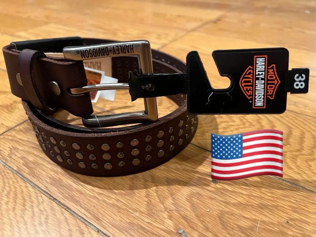 新品純正HARLEY-DAVIDSON スタッズ付きレザーベルト 38 中古・古着通販】HARLEY-DAVIDSON (ハーレーダビッドソン) スタッズ