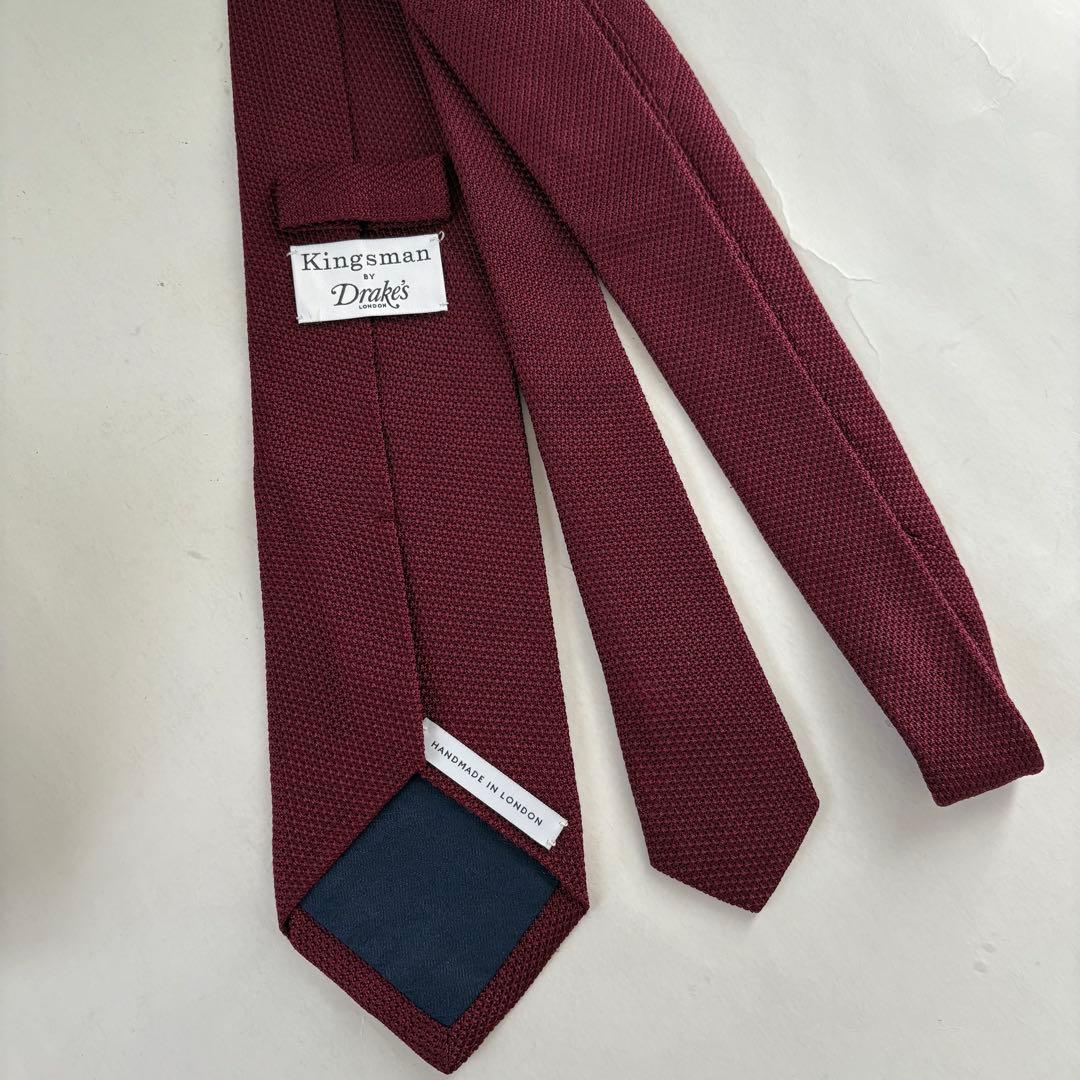 Kingsman by Drake´s バーガンディ ネクタイ 無地 グッズ