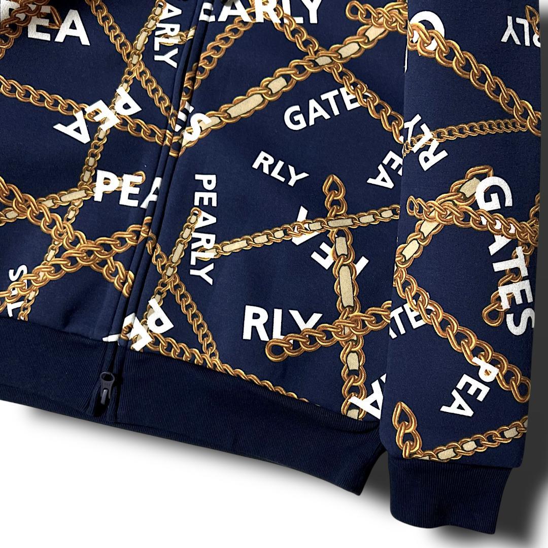 定価63,800円 0 パーリーゲイツ チェーンロゴ柄 セットアップ 上下