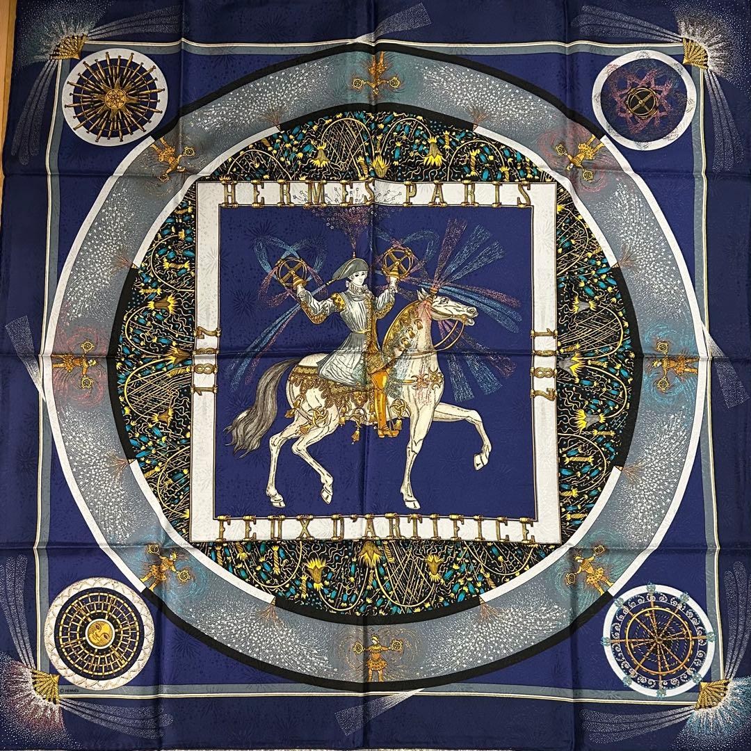 HERMES エルメス カレ90 1987 FEUX D'ARTIFICE - メルカリ