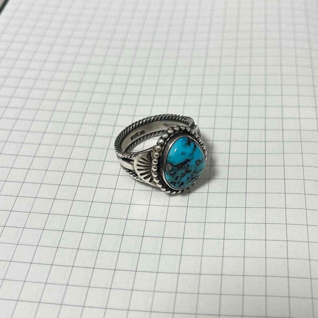 ナバホ ターコイズリング STERLING シルバー925 21号 ヴィンテージ ナバホ ターコイズリング STERLING シルバー925 21号 ヴィンテージ