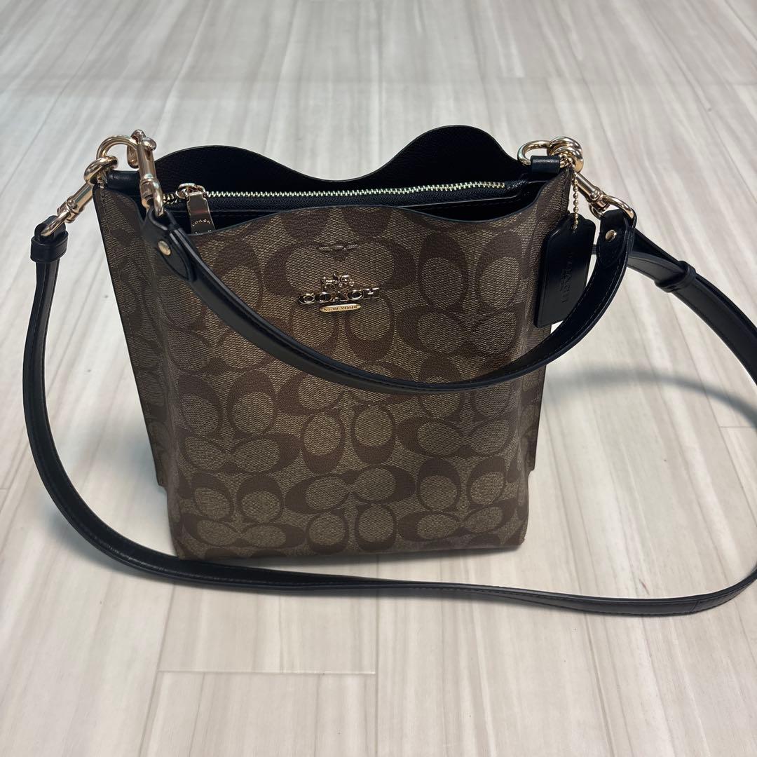コーチ モノグラム柄 バッグ 中型 コーチ アウトレット ハンドバッグ ショルダーバッグ レディース