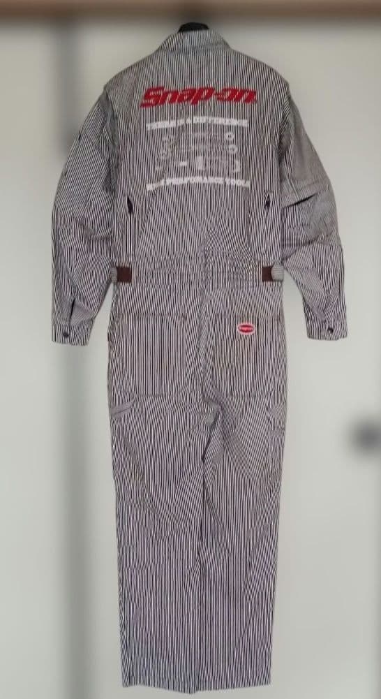 Snap-on 2WAYストライプ オーバーオール XL半袖長袖