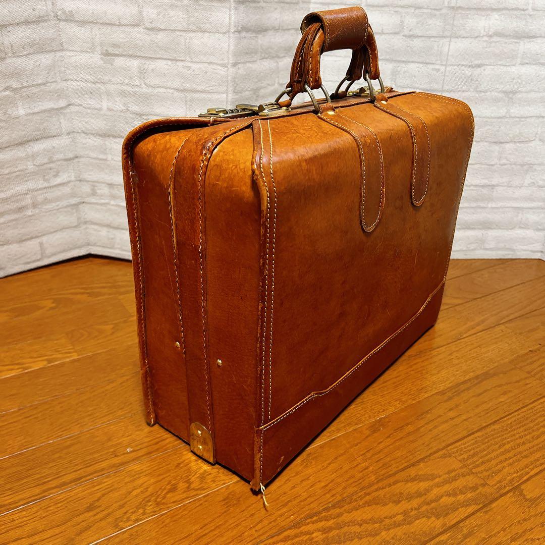 革製】ヴィンテージ レザートランク 角型ドクターバッグ 大容量