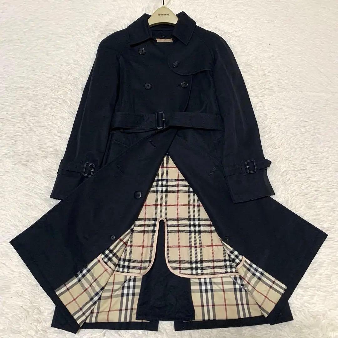 美品　バーバリーロンドン　トレンチ　ノバチェック　ライナー　ベルト　ブラック BURBERRY LONDON バーバリーロンドン ブラック ノヴァチェック裏地