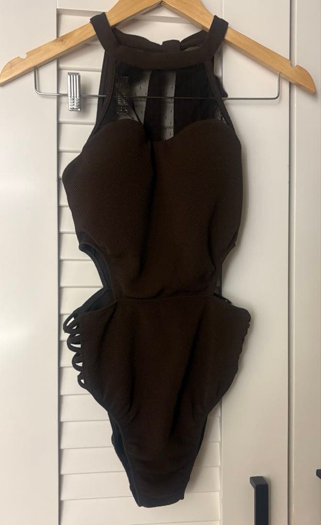 SNIDEL ホルターネックスイムワンピース スナイデル ブラウン - メルカリ