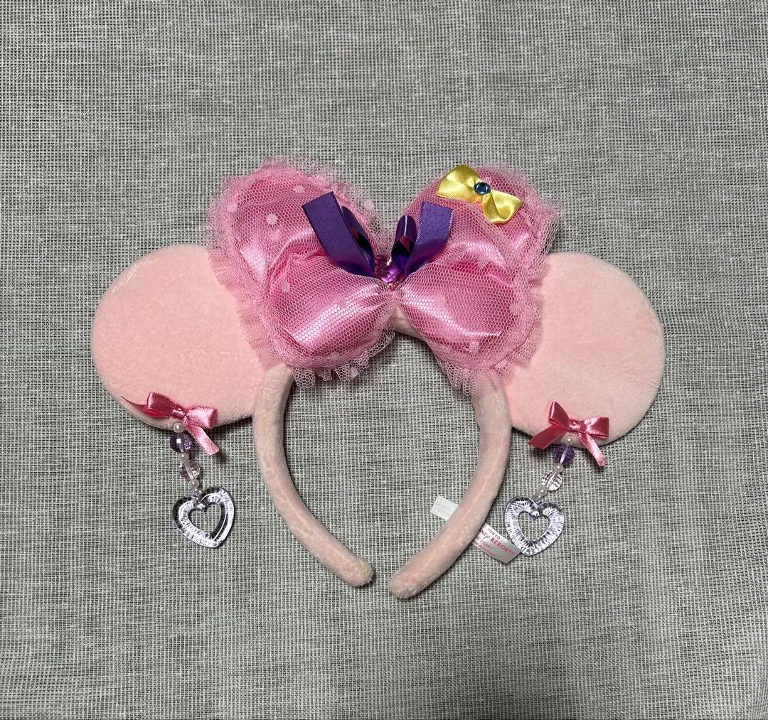 希少 ミニーマウス カチューシャ ピンク リボン イヤリング