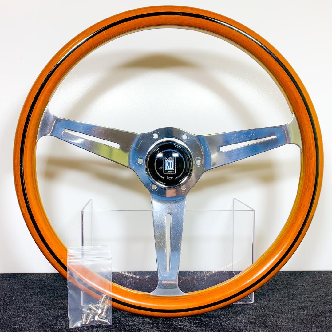 ナルディ クラシック ウッドステアリング ポリッシュスポーク 本物ホーン付 美品 NARDI ナルディ(NARDI) ステアリング クラシック(Classic) ウッド(WOOD