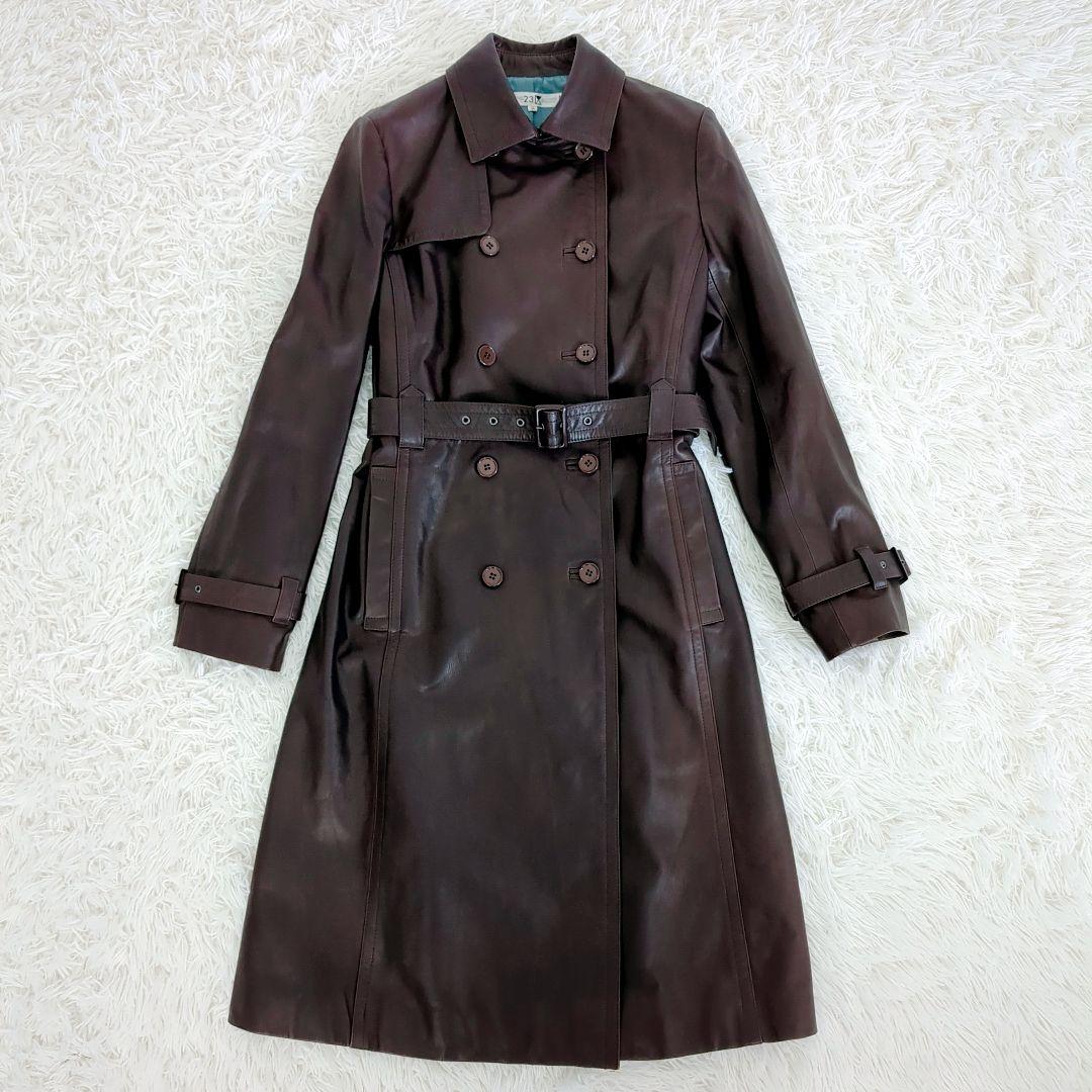 高 品質ファッション - 人気✨️23区 牛革 ロングトレンチコート