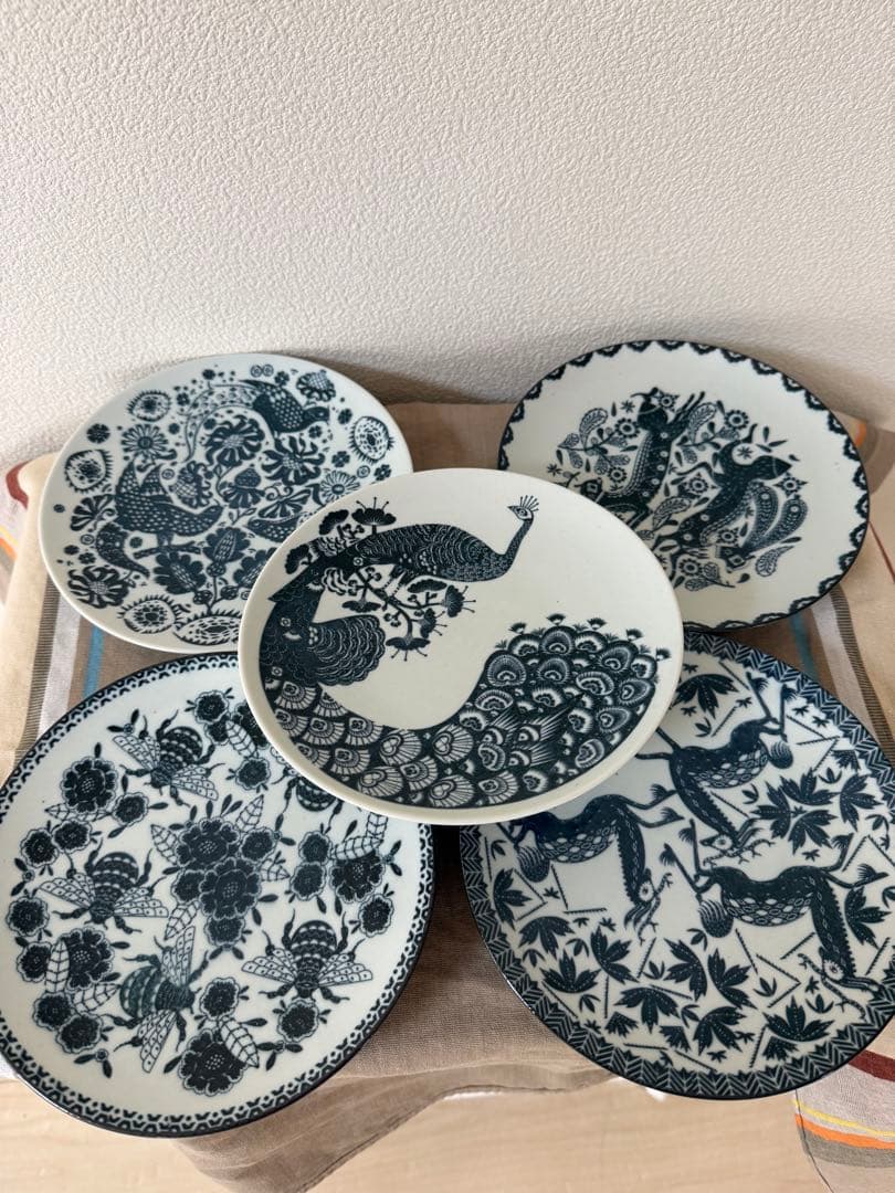 scope スコープ 六寸皿 印判 鳥獣五画 5枚 白岳窯 東屋 六寸皿 印判鳥獣五画 | SCOPE (スコープ)