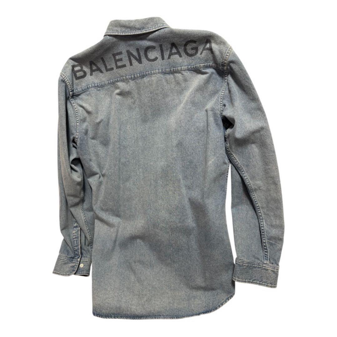 未使用に近い】BALENCIAGA デニムシャツ ライトブルー サイズ39 - メルカリ