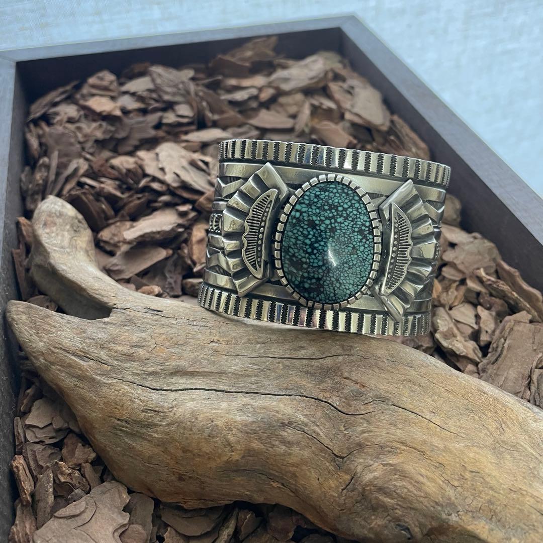 m*s様 スパイダーウェブターコイズ　ワイド4.5cm バングル 楽天市場】フェザーバングル ウェブ ターコイズ 13×18mm【受注製作