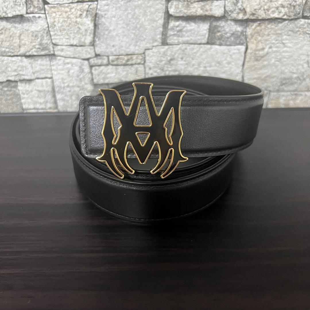 小物 AMIRI Belt 4cm 85 AMIRI Men's 4cm Bones Belt in Black/Nickel Amiri