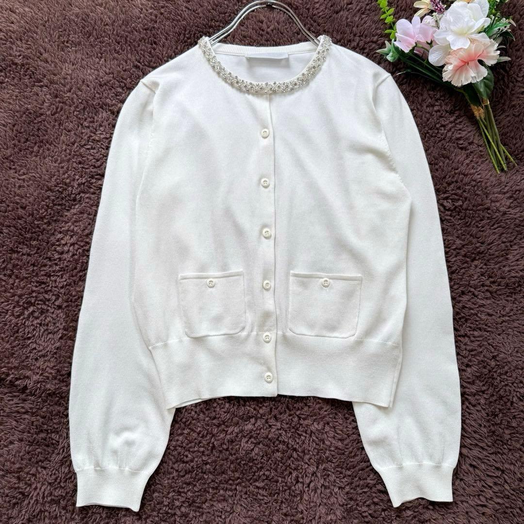 美品⭐️2025SS ⭐️CELFORD シルクブレンドビジューネック