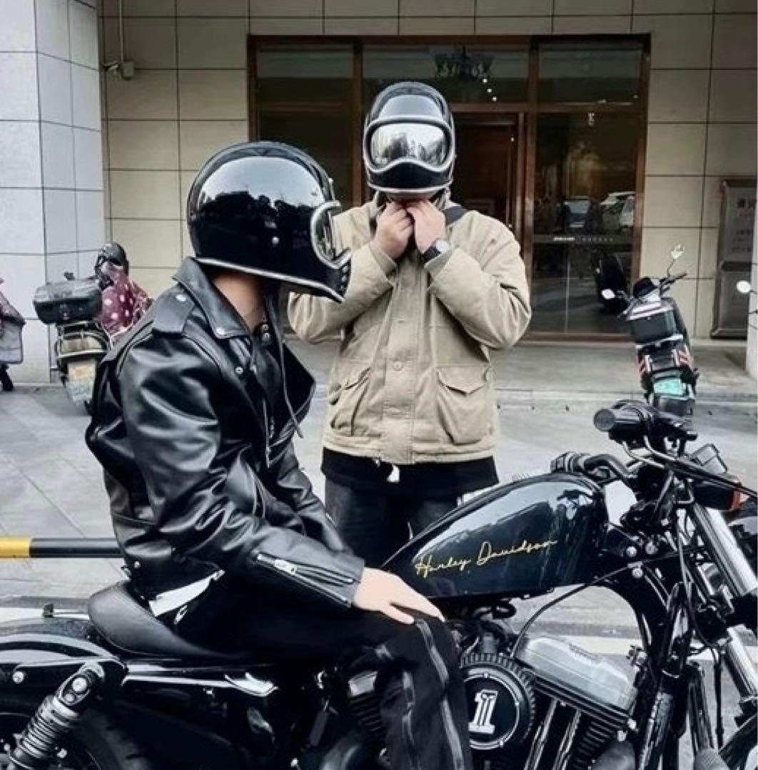 SORKSCER レトロ宇宙スタイルヘルメットシールド+ゴーグル付きフル