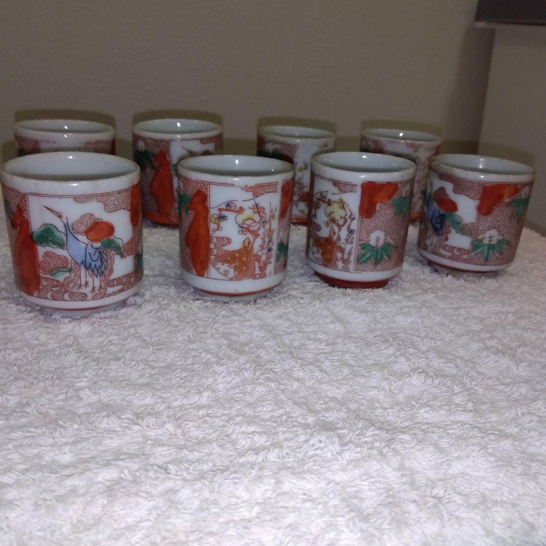 お猪口 ぐい呑み 8個 江戸〜明治時代？ 古伊万里 骨董品 ヴィンテージ