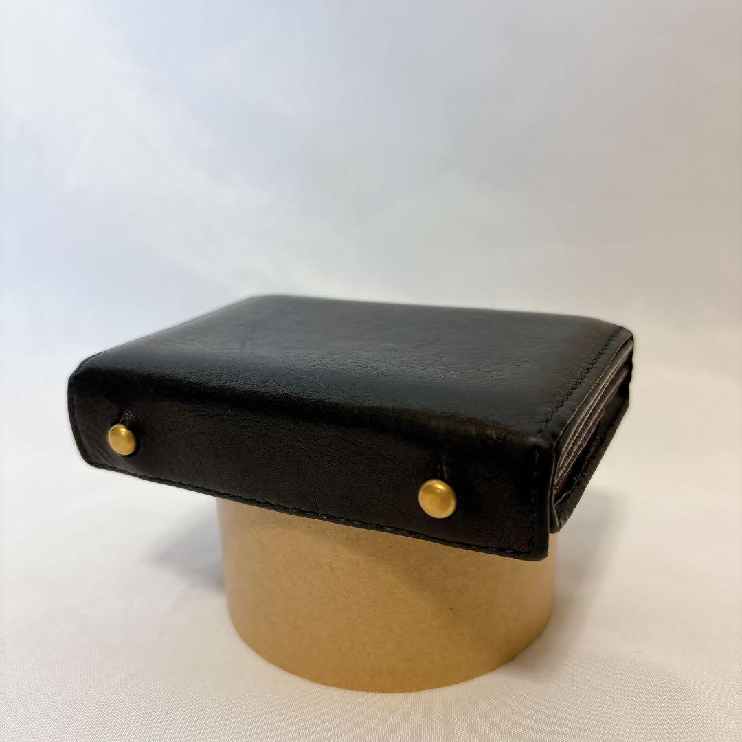 【希少】m+ エムピウ ミッレフォッリエ ブラック パープル 財布 レザー 希少】m+ エムピウ ミッレフォッリエ ブラック パープル 財布 レザー