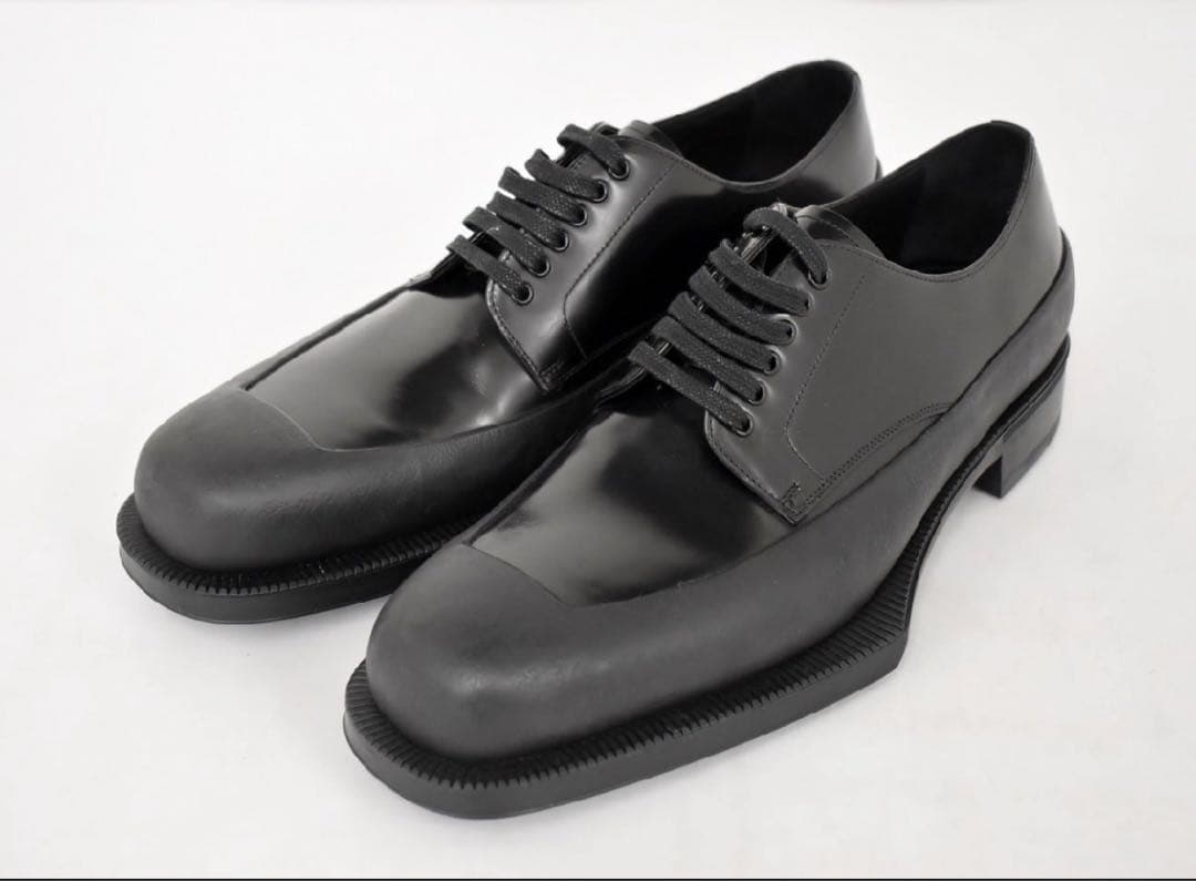 prada 22AWラバーソール ブラッシュドレザー ダービーシューズ - メルカリ