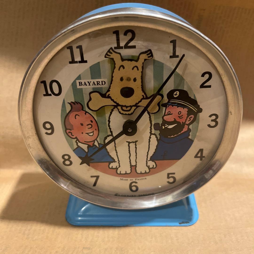 希少品 フランス BAYARL社 タンタンの冒険 置き時計 フランス製 フランス アンティーク ヴィンテージ Disney×Bayard 目覚まし時計