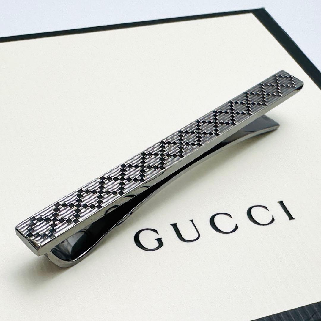 GUCCI ディアマンテ ネクタイピン Ag925 ガンメタ タイピン タイバー
