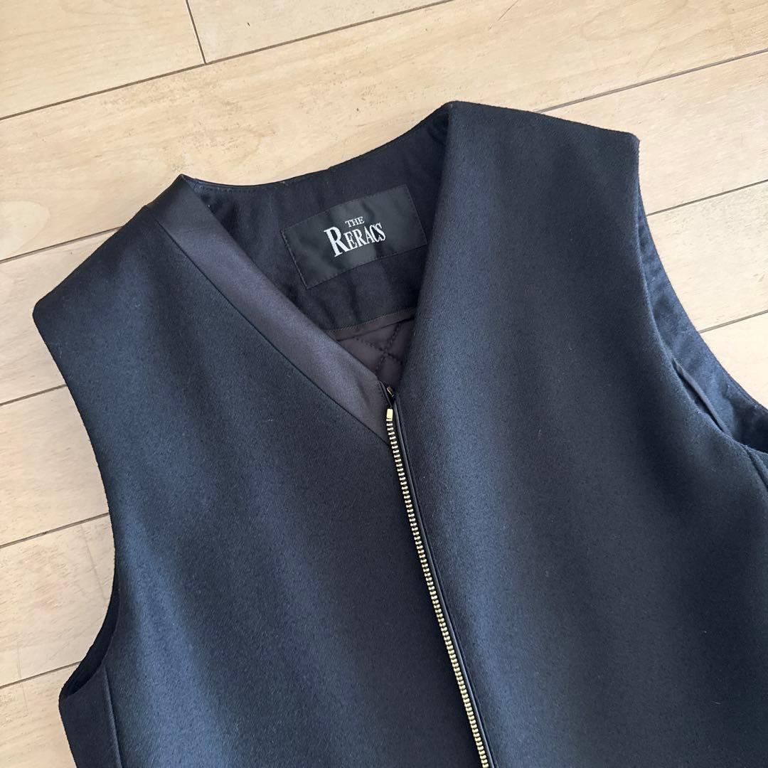 あ様 RERACS リラクスブラック ジレ ノースリーブ