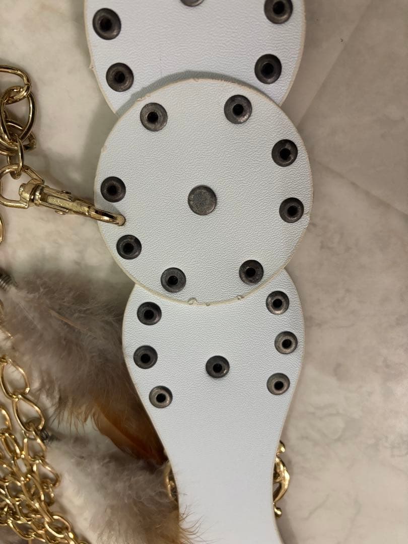 ゆりリリさん専用☆元祖d.i.a.ホワイト×ゴールドフェザーベルト