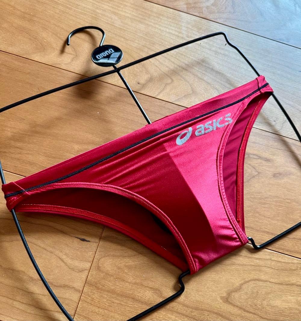 美品】asics 初期スプラッシャーS レッド Sサイズ 改造 ハイレグ