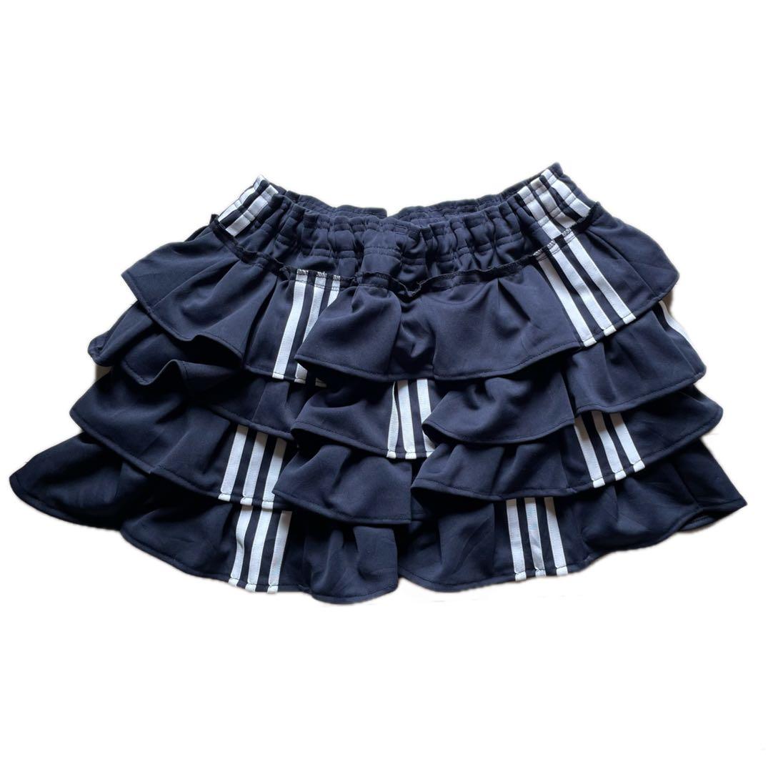 adidas ネイビー 再構築 リメイク ケーキスカート 韓国 y2k 古着