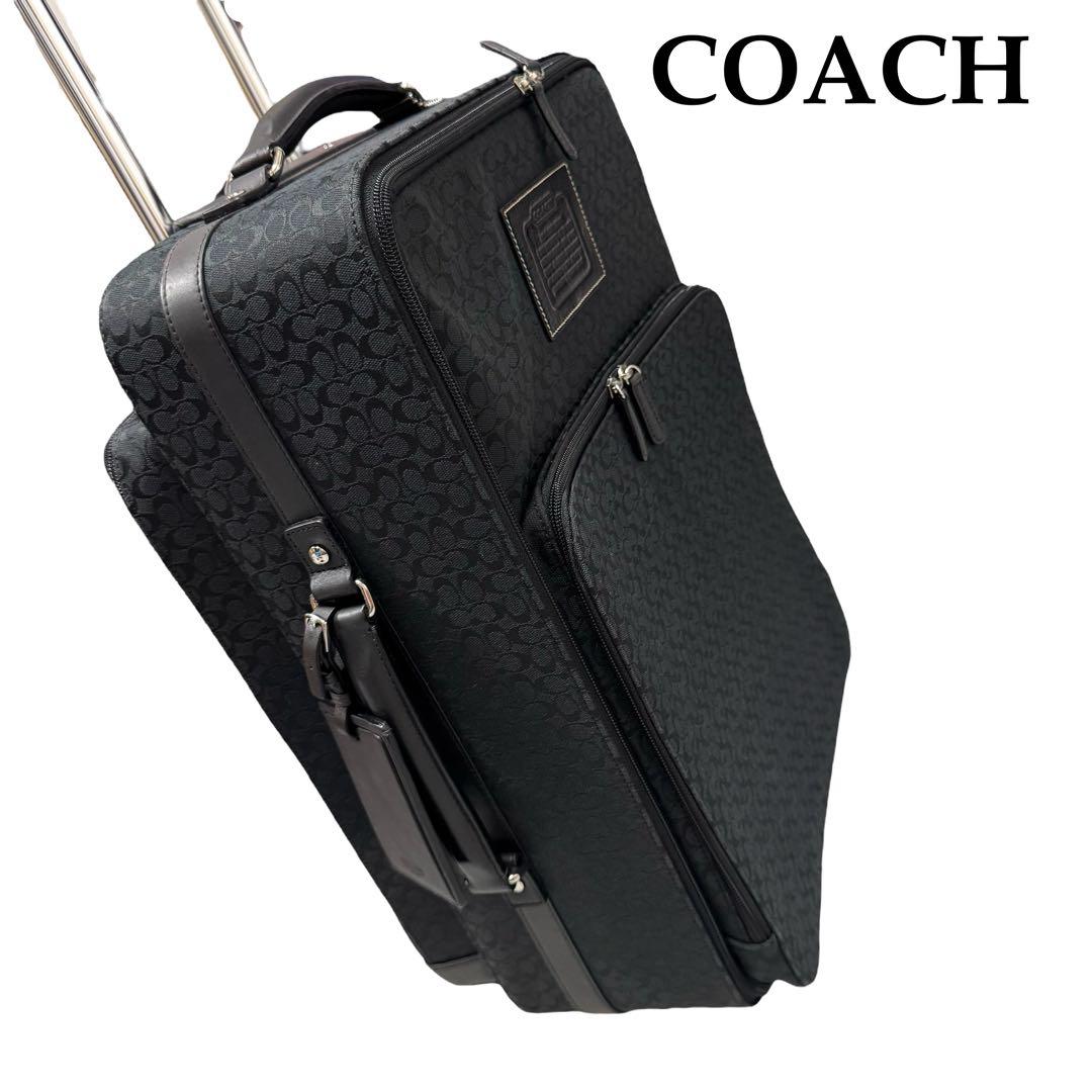 美品 COACH キャリーケース シグネチャー プレート チャーム付 黒 楽天市場】【バッグ】COACH コーチ シグネチャー キャリーケース