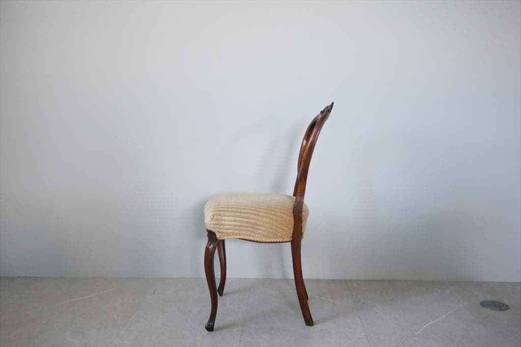 英国アンティーク木製バルーンバックダイニングチェア/サロンイス(84-113-2