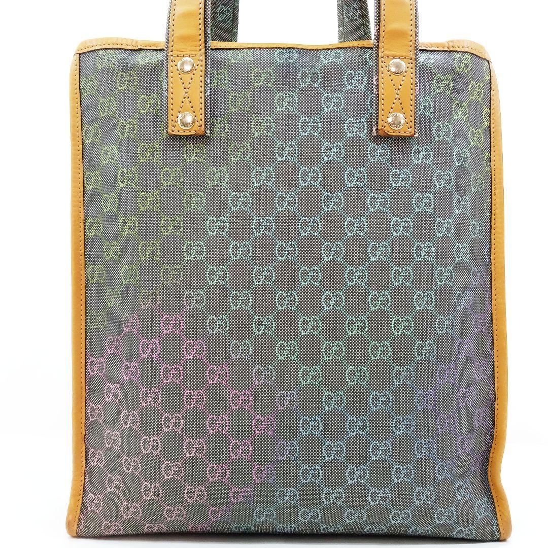 グッチ トートバッグ レザー×PVC A4可 肩掛 カラフルGG ブラウン系