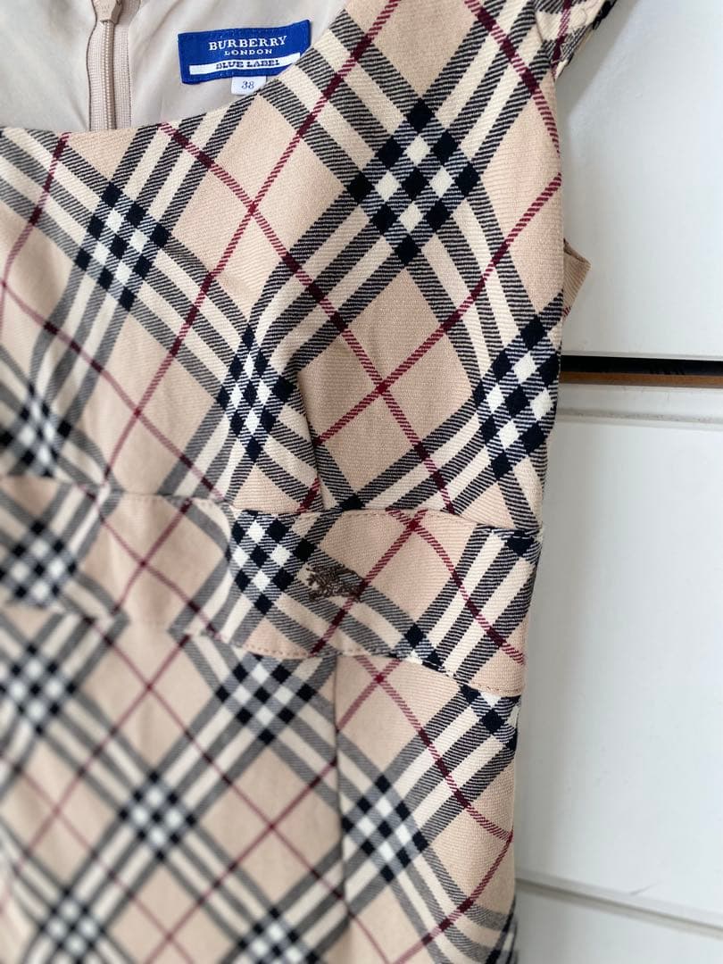 極美品 ノバチェック バーバリーブルーレーベル ワンピ38 - メルカリ