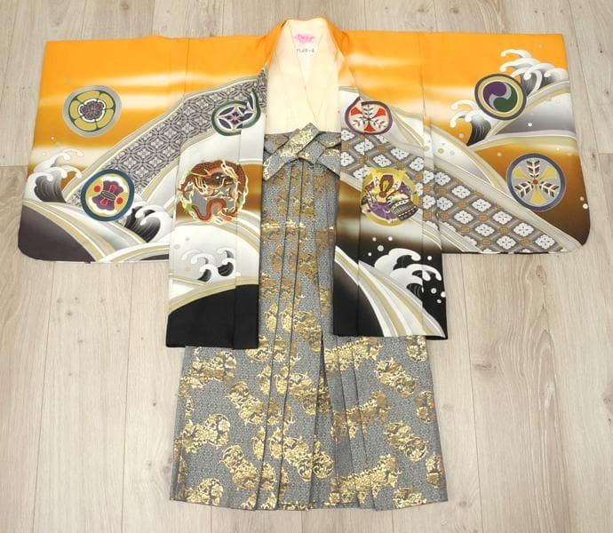 七五三 ◇山吹色系　鷹◇式部浪漫　5歳男の子着物・羽織・袴セット6057【中古】 楽天市場】【レンタル】七五三 5歳 レンタル 753 袴セット 男児 着物