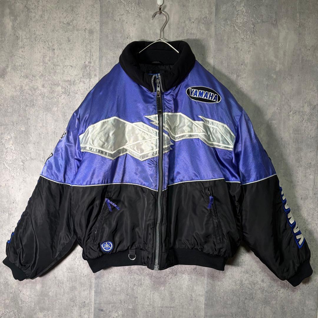当時物 YAMAHA レーシング ブルゾン 防寒 中綿 中古・古着通販】YAMAHA (ヤマハ) 中綿レーシングジャケット ブルー