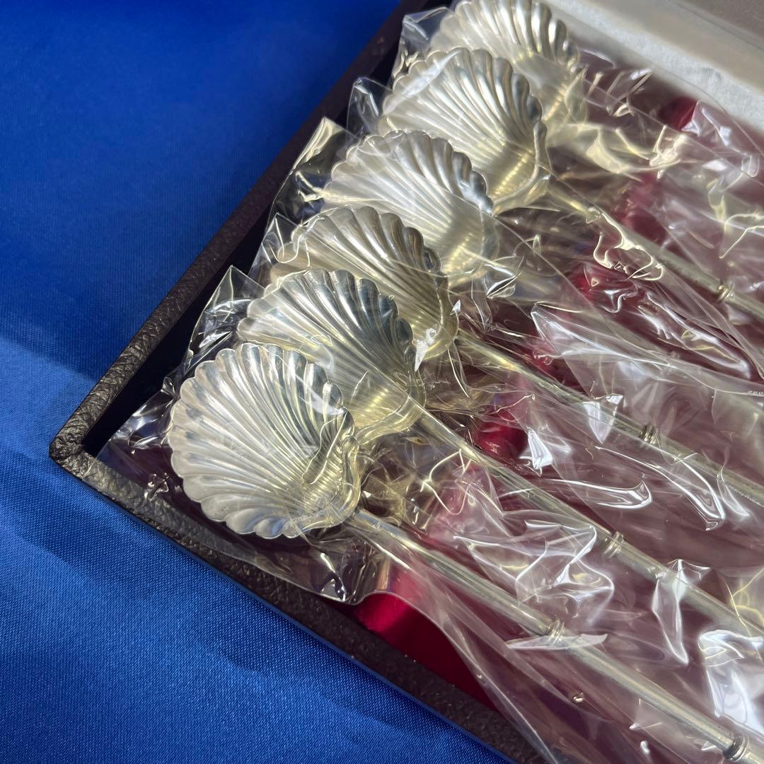 銀製 ストロースプーン 6本セット 掃除用ブラシ付き