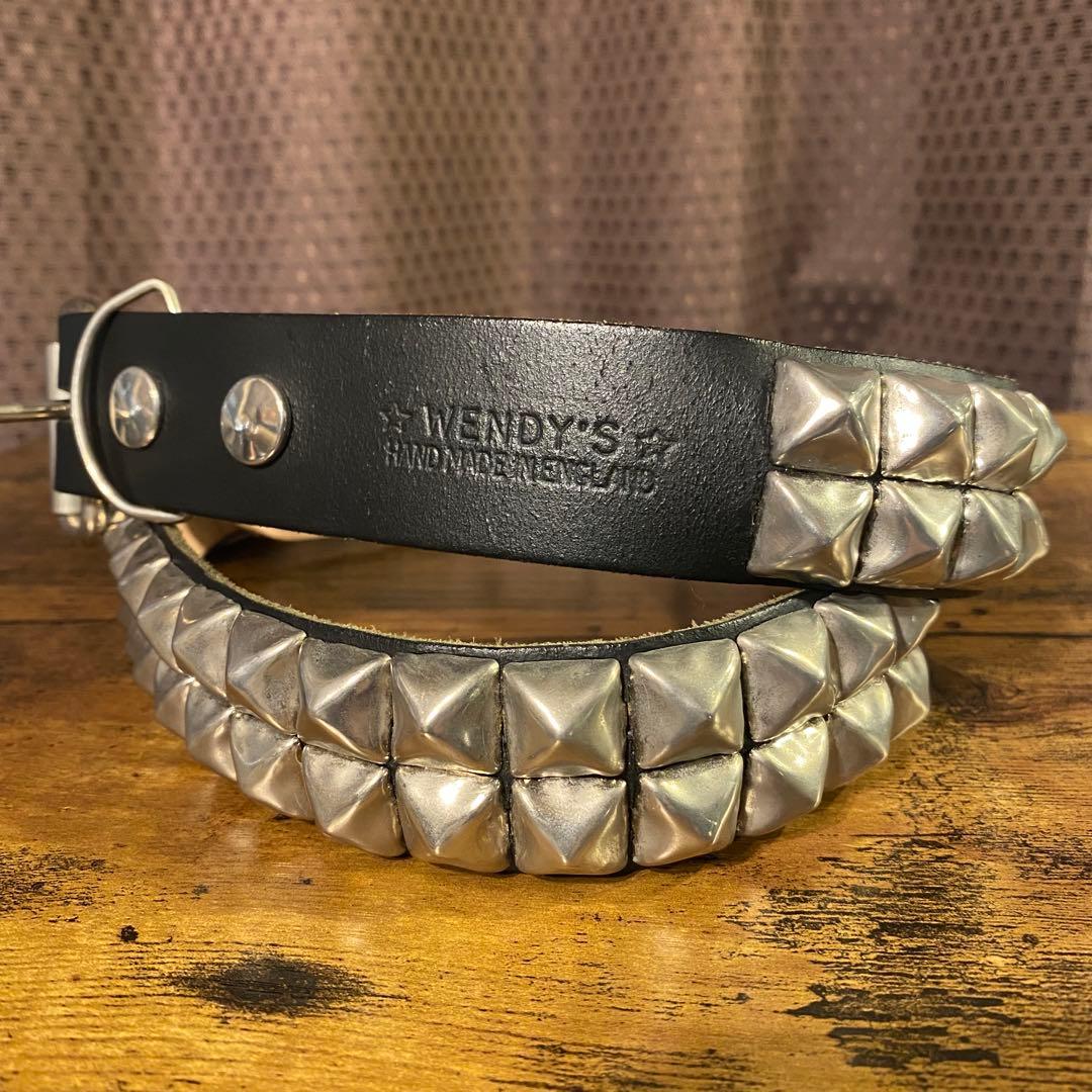 WENDY'Sウェンディーズ 2連ラージ ピラミッドスタッズ ベルト　イギリス製 WENDY'S ウェンディーズ 正規 イギリス製 2-Row Large Pyramid