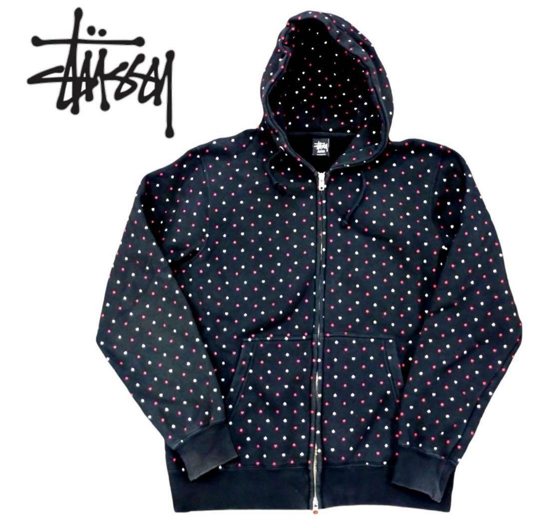 00s OLD STUSSY オールド ステューシー 総柄 トランプ パーカー - メルカリ