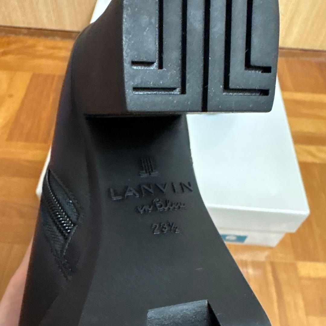 はぴ　LANVIN ブラック プラットフォームブーツ 23.5cm