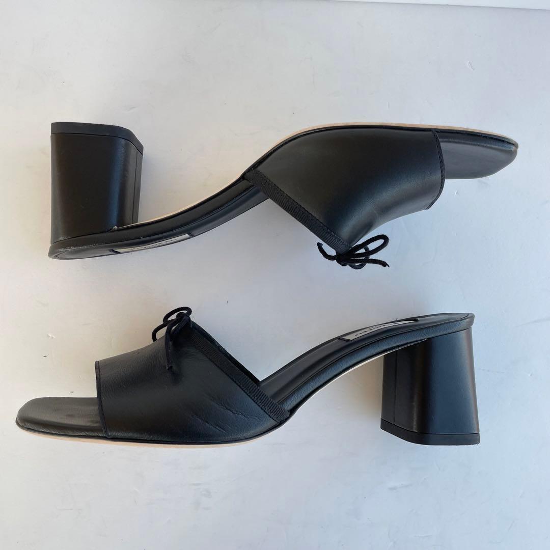 超美品☆Repetto サンダル 本革 リボン 黒　1227T 24.5cm