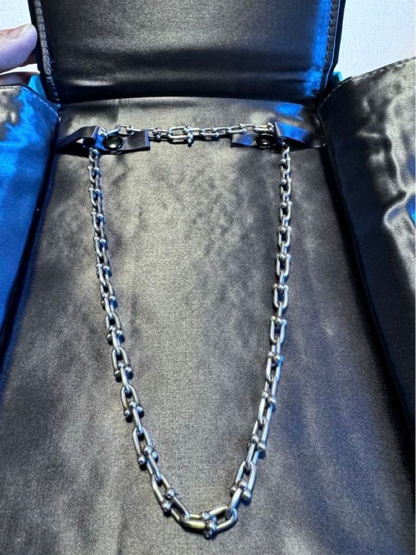 《美品》Tiffany ハードウェアネックレス スモールリンク シルバー 925