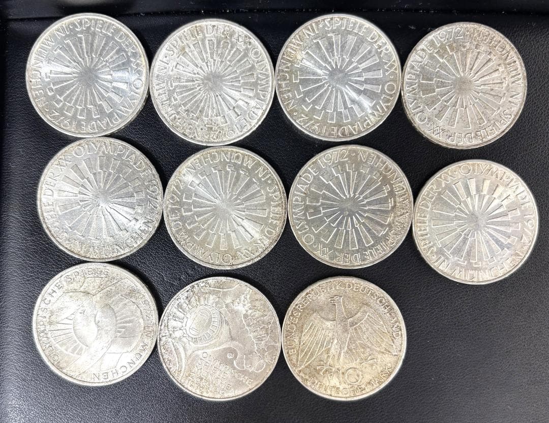 ミュンヘンオリンピック記念10マルク銀貨11枚　YF179 ミュンヘンオリンピック記念銀貨 ドイツ 10マルク 鷲デザイン 銀貨