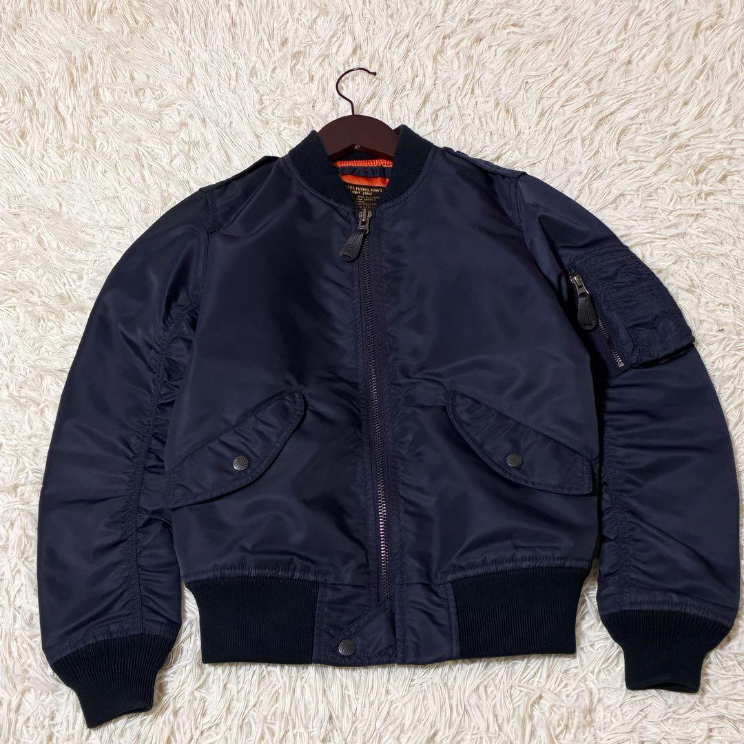 美品】✨ AVIREX フライトジャケット アーチロゴ コマーシャルロゴ S