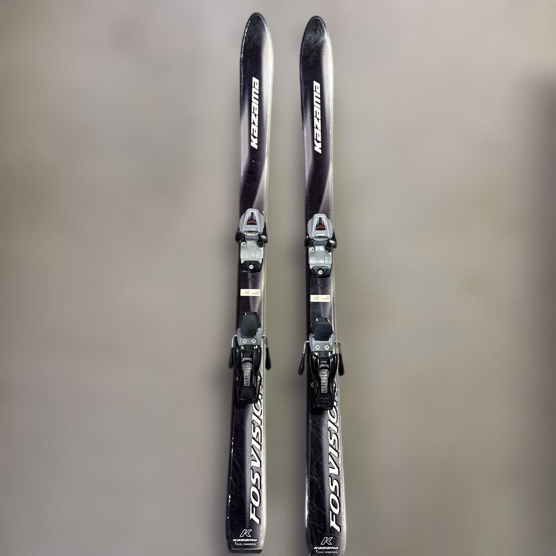 KAZAMAジュニア スキー板 130cm ビンディング付 ストックおまけ - メルカリ